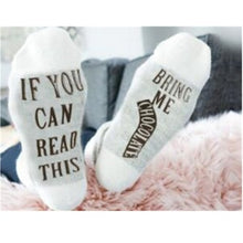 Load image into Gallery viewer, novelty socks-funky socks-designer socks-amazon-mens fluffy socks-if you can read this bring me chocolate socks uk-if you can read this bring me a beer men&#39;s socks