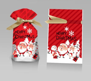 Santa Gift Bag ¦ Candy Bag Gift ¦ Drawstring Gifts Bags ¦ Merry Christmas Treat Bags