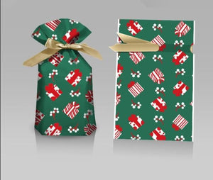 Santa Gift Bag ¦ Candy Bag Gift ¦ Drawstring Gifts Bags ¦ Merry Christmas Treat Bags 
