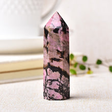 Load image into Gallery viewer, shamanic altar cloth-sacred essence-chumpi stones-meteorite chumpi stone-30 Color Natural Stones Clear Quartz Point-Rose Quartz Stone Pyramid Wand Gifts