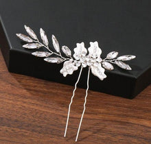 Load image into Gallery viewer, Pearl Hairpin ¦ Rhinestone Hair Ornament ¦ Wedding Hair Accessories