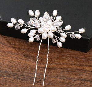 Pearl Hairpin ¦ Rhinestone Hair Ornament ¦ Wedding Hair Accessories 