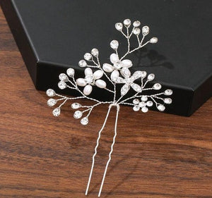 Pearl Hairpin ¦ Rhinestone Hair Ornament ¦ Wedding Hair Accessories 