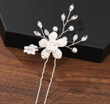Load image into Gallery viewer, Pearl Hairpin-Rhinestone Hair Ornament 