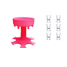 Load image into Gallery viewer, 6 Shot Glass Liquor Dispenser ¦ Shot Glass Multiple ways Dispenser and Holder 