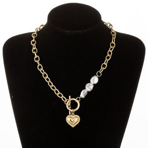 padlock necklace-pearl necklace-heart padlock necklace-tiffany padlock necklace-tiffany heart tag chain link necklace-heart lock chain necklace