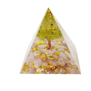 Tree of Life Orgone Amber Pyramid-orgone pyramid-orgonite-resin pyramid