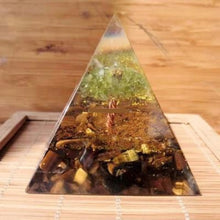 Load image into Gallery viewer, Tree of Life Orgone Amber Pyramid ¦ Healing Chakra Energy Meditation 