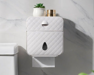 Wall Mounted Toilet Roll Storage White-Phone Shelf Holder Gift 
