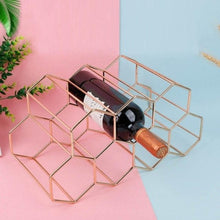 Load image into Gallery viewer, metal-honeycomb-wine-rack-hexagon-9-bottle-wine-rack-wine-holder-storage-wine-rack-wine-holder-rack-stand-standing-metal-wine-rack-kitchen-organizer-bottle-stand-rack-glass-racks-holders