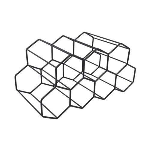 Metal Honeycomb Wine Rack-Hexagon 9 Bottle Wine Rack 