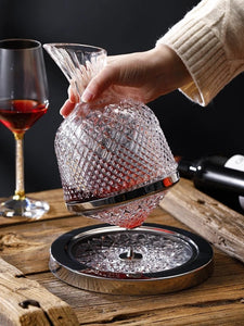rotating wine decanter-rotatable decanter-wine glass decanter set-red wine decanter-large red wine glasses-square wine glasses