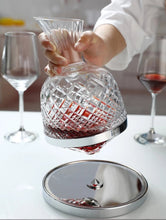 Load image into Gallery viewer, rotating wine decanter-rotatable decanter-wine glass decanter set-red wine decanter-large red wine glasses-square wine glasses