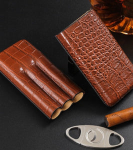 leather-cigar-humidor-case-with-cigar-cutter-leather-travel-cigar-case-leather-humidor-cigars-box-crocodile-pattern-leather-cigar-case-travel-leather-humidor-box-with-stainless-cigar-cutter-cigars-portable-2-3-tubes-holder-humidor-cigars