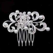 Load image into Gallery viewer, Bridal Hair Comb-Wedding Hair Comb-Flower Pearl 