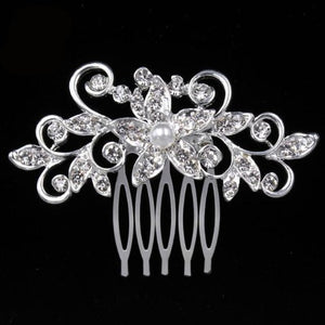 Bridal Hair Comb-Wedding Hair Comb-Flower Pearl & Crystal Combs-Super Gift Online