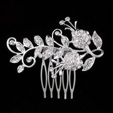 Load image into Gallery viewer, Bridal Hair Comb-Wedding Hair Comb-Flower Pearl &amp; Crystal Combs-Super Gift Online
