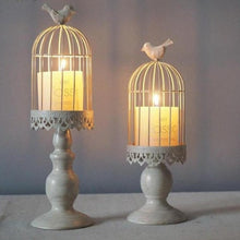 Load image into Gallery viewer, bird-cage-candle-holders-vintage-white-bird-cages-candle-holders-metal-bird-cage-candle-holders-wedding-candlestick-cages-candle-holder-white-for-home-decoration