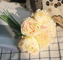Load image into Gallery viewer, Peonies Flowers Arrangement ¦ Silk Peonies Wedding Arrangement Bouquet 