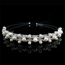 Load image into Gallery viewer, White Pearl Headband-Bridal Tiara-Crowns Wedding Hair Accessories 