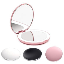 Load image into Gallery viewer, makeup-mirror-with-led-light-led-light-mini-makeup-mirror-compact-pocket-face-lip-cosmetic-mirror-travel-portable-lighting-mirror-magnifying-foldable