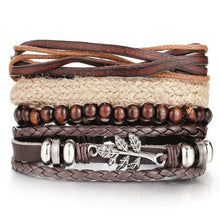 Load image into Gallery viewer, Braided Leather Bracelet ¦ Turkish Eye Wristband Leather Bracelets Gift