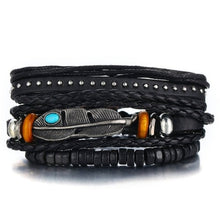 Load image into Gallery viewer, Braided Leather Bracelet ¦ Turkish Eye Wristband Leather Bracelets Gift 