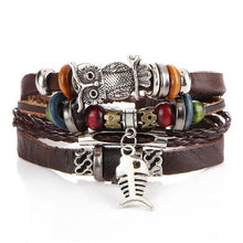 Load image into Gallery viewer, Braided Leather Bracelet ¦ Turkish Eye Wristband Leather Bracelets Gift