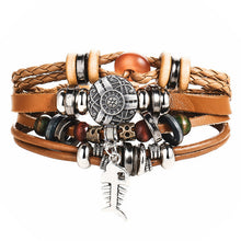 Load image into Gallery viewer, Braided Leather Bracelet ¦ Turkish Eye Wristband Leather Bracelets Gift