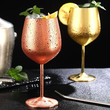 Load image into Gallery viewer, glassware, drinkware, 18/8 stainless-steel, red wine glass, silver rose gold goblets, cocktail, champagne, juice drink, champagne goblet party barware, kitchen tools, 401/500ml wine glasses, cookware, 18/8 stainless-steel water bottle