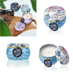 Aromatherapy tin candle for stress relief and calm