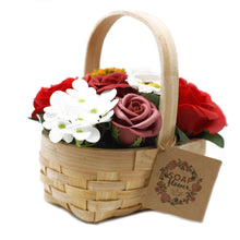 Load image into Gallery viewer, Soap Flowers Basket ¦ Soap Flowers Bouquet Basket Gift