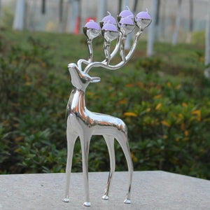 Deer Candle Holders-Silver-Gold Reindeer Candle Holders Gifts 