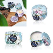 Load image into Gallery viewer, Natural soy wax candle gift in iron container