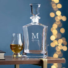 Load image into Gallery viewer, engraved whiskey decanter set uk-personalised whiskey decanter set-personalized decanter set with box uk-personalised brandy decanter set-photo engraved decanter-personalised gin decanter