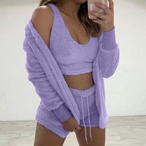 velvet-pajamas-set-tops-shorts-cardigan-nightwear-set-for-women-velvet-pajamas-set-tops-shorts-cardigan-pyjamas-set-for-her-womens-pyjama-sets-women-knitted-3-pieces-set-casual-coral-velvet-pajamas-set-sexy-cardigan-crop-tops-shorts-suit