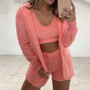 velvet-pajamas-set-tops-shorts-cardigan-nightwear-set-for-women-velvet-pajamas-set-tops-shorts-cardigan-pyjamas-set-for-her-womens-pyjama-sets-women-knitted-3-pieces-set-casual-coral-velvet-pajamas-set-sexy-cardigan-crop-tops-shorts-suit