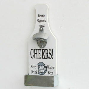Durable metal wall-mounted bottle opener for home bar