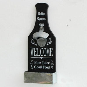 Vintage wall-mounted beer bottle opener in rustic style