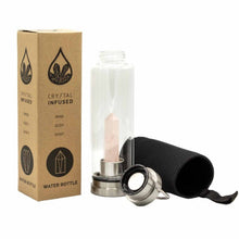 Load image into Gallery viewer, Healing crystal quartz infused water bottle with lid
