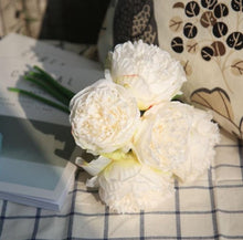 Load image into Gallery viewer, Peonies Flowers Arrangement ¦ Silk Peonies Wedding Arrangement Bouquet 