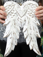 Load image into Gallery viewer, Wooden angel wings rustic wall hanging for spiritual décor